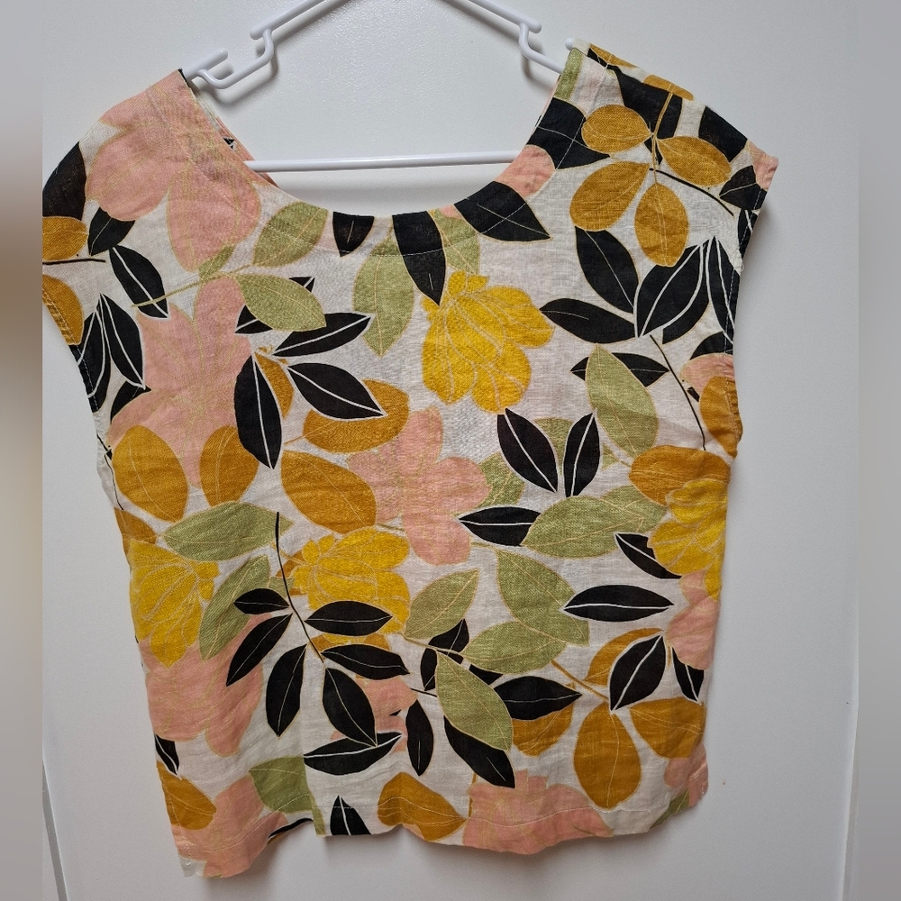 Rachel Zoe Linen Floral Sleeveless Top NWT Size Large